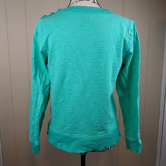 J. Crew turquoise sweatshirt, size medium - Picture 4 of 7